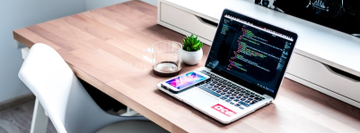 Laptop on desk